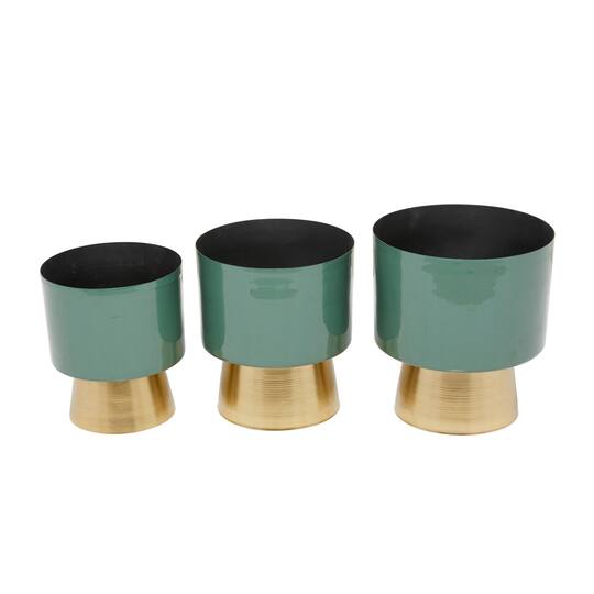 Green Modern Planter, Set of 3" 11", 10", 9"